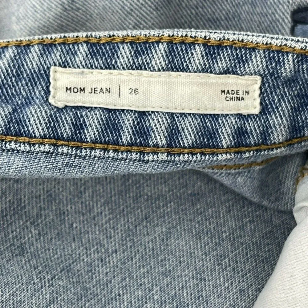 Pacsun Mom Jeans Womens Size 26 Floral Embroidered Crop Tapered Leg High Rise